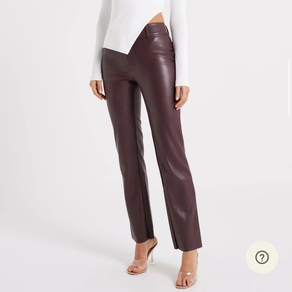 Meshki Laurette Faux Leather Straight Leg Pant - Dark Chocolate - Picture 5 of 8
